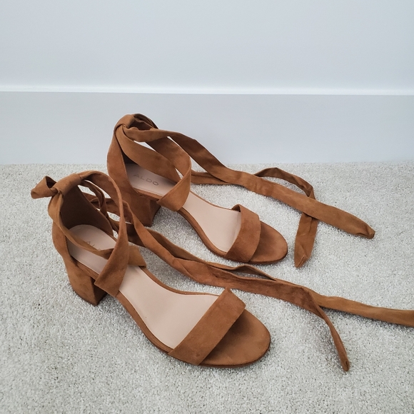 Aldo ankle lace suede block heel sandal - Picture 2 of 10